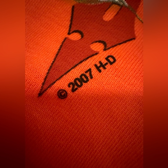 NWT Harley-Davidson 2007 Vibrant Orange Motorcycle Tee w/Dragon Motif size XL - Picture 5 of 7